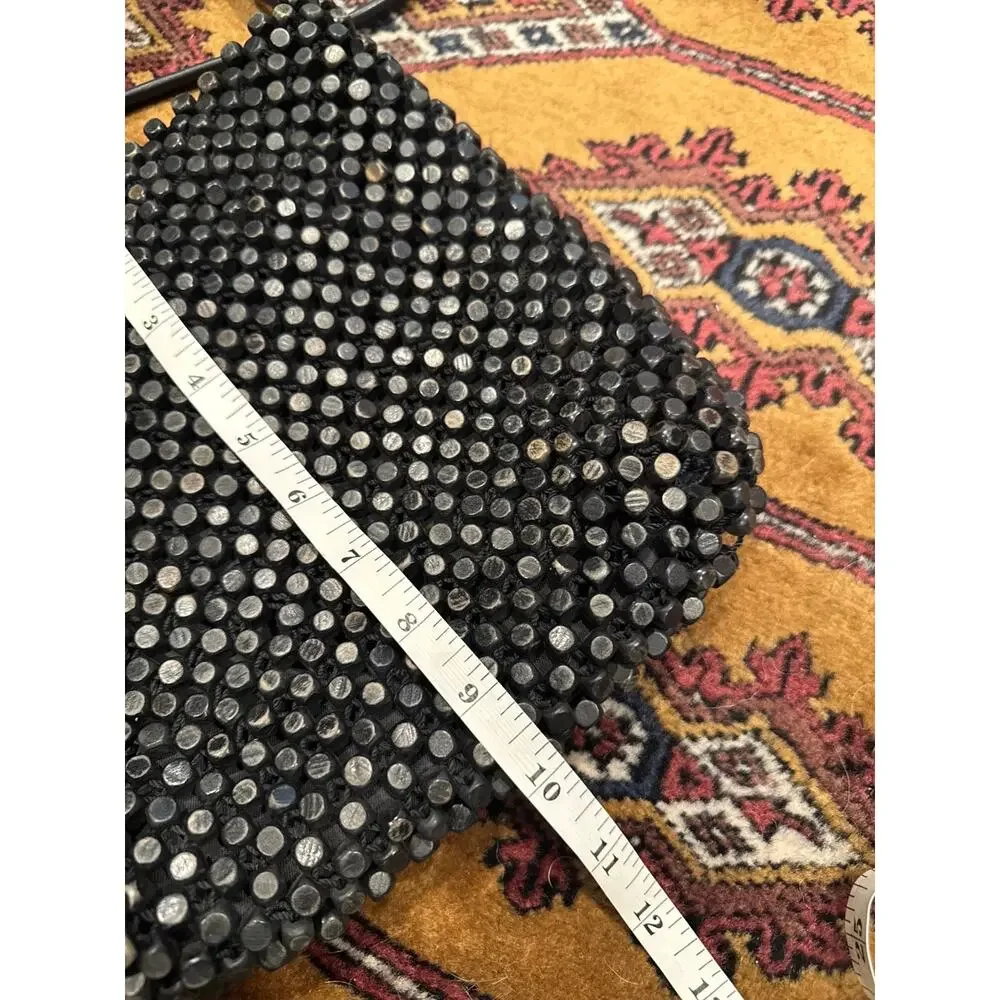 The Sak Vintage Retro Wooden Beaded Black Shoulder Bag, OS